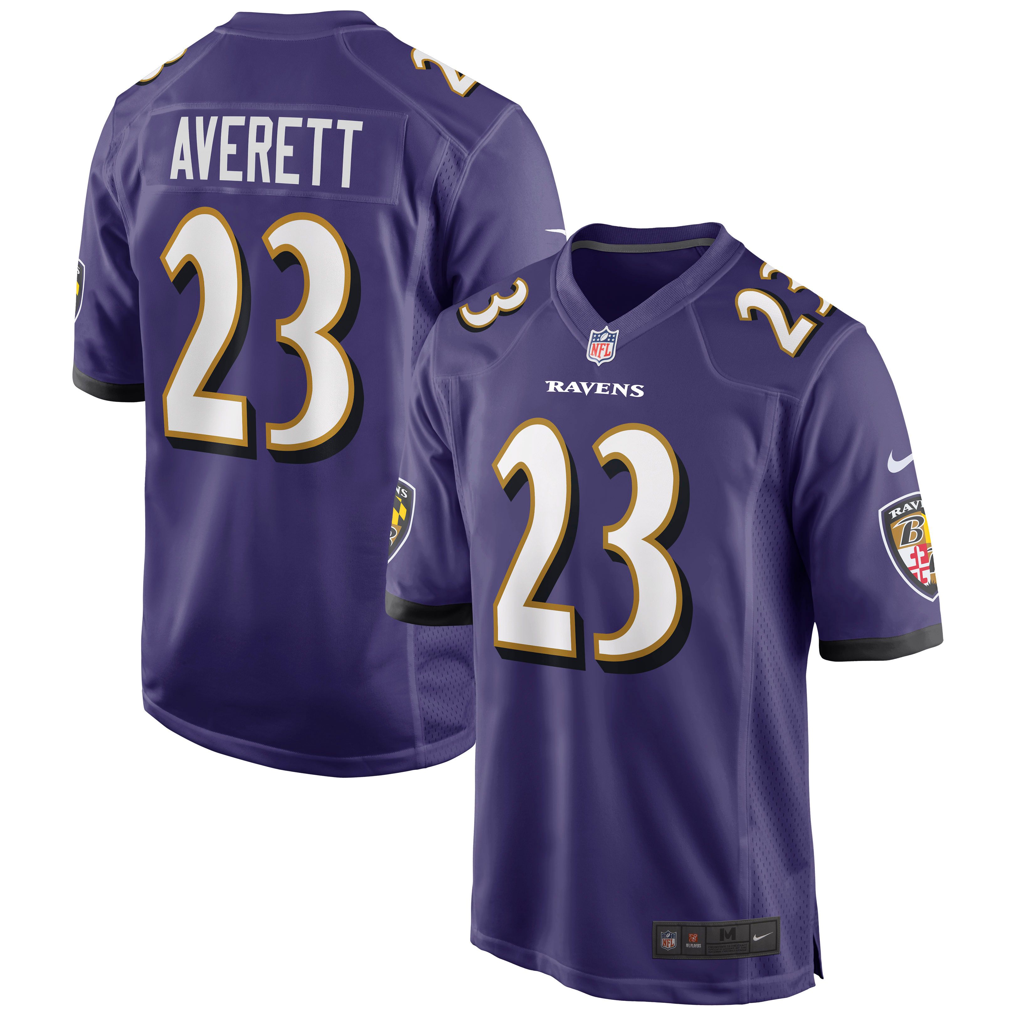 Men Baltimore Ravens #23 Anthony Averett Purple Nike Limited Player NFL Jersey->baltimore ravens->NFL Jersey